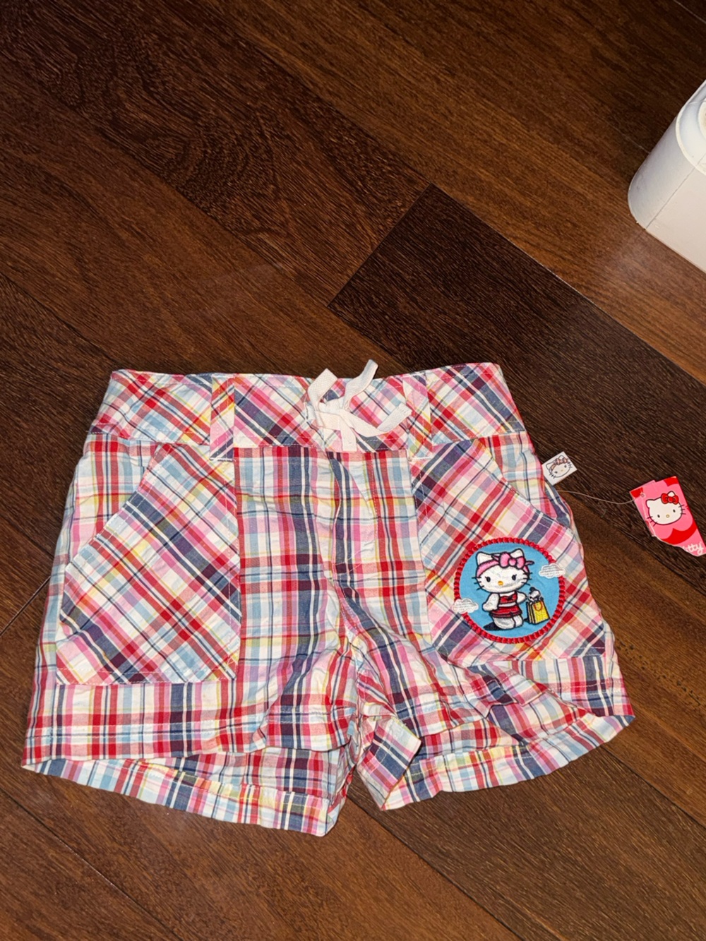 Hello Kitty Multicolor Plaid Skirt with Bow and Patch